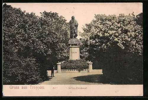 AK Troppau, Schiller-Denkmal