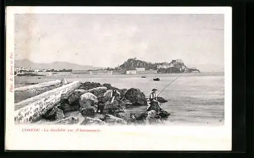 AK Corfou, La citadelle vue d`Anemomylo