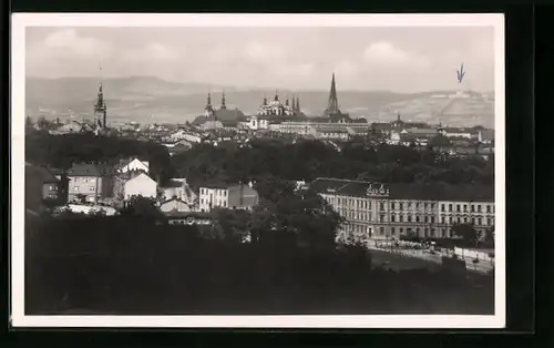 AK Olmütz, Stadtansicht aus der Vogelschau