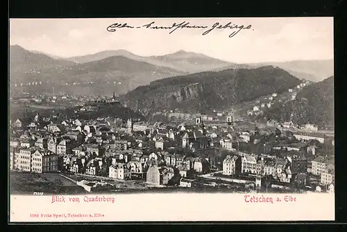 AK Tetschen a. Elbe, Blick vom Quaderberg