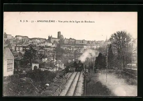 AK Angouleme, Vue prise de la ligne de Bordeaux