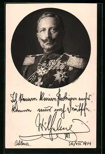 AK Kaiser Wilhelm II. in Uniform mit Orden