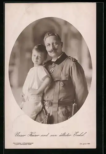 AK Kaiser Wilhelm II. und sein ältester Enkel