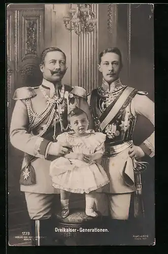 AK Dreikaiser-Generationen mit Kaiser Wilhelm II.