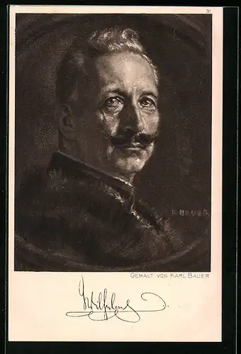 Künstler-AK Porträt von Kaiser Wilhelm II.