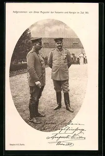 AK Kaiser Wilhelm II., Aufgenommen von der Kaiserin und Königin im Juli 1915