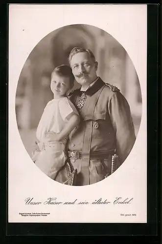 AK Kaiser Wilhelm II. und sein ältester Enkel