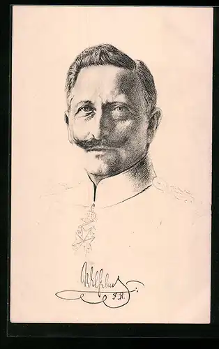 Künstler-AK Kaiser Wilhelm II. im Porträt