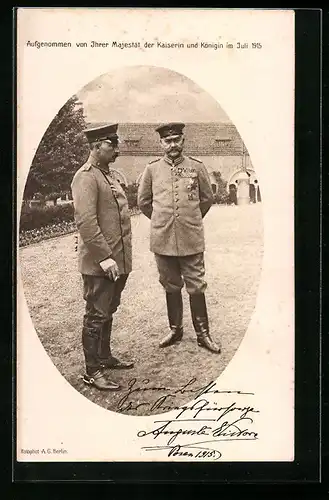 AK Kaiser Wilhelm II. aufgenommen von Ihrer Majestät der Kaiserin und Königin im Juli 1915