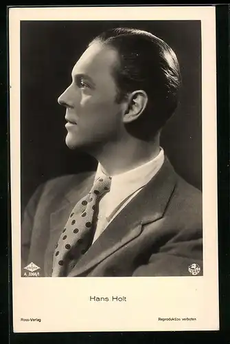 AK Schauspieler Hans Holt im Profil