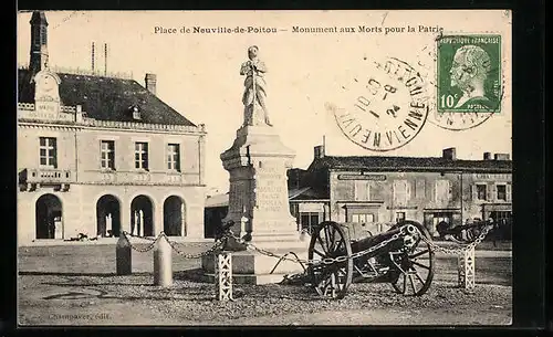 AK Neuville-de-Poitou, Monument aux Morts pour la Patrie