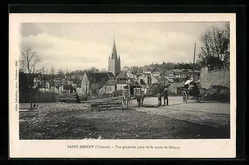 AK Saint-Benoit, Vue générale prise de la route de Gencay