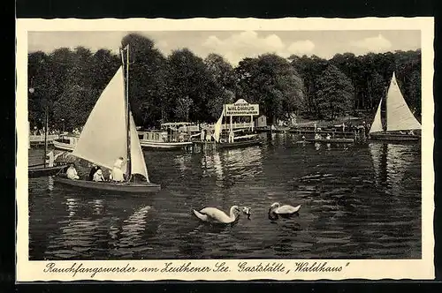 AK Berlin-Schmöckwitz, Rauchfangswerder am Zeuthener See, Gaststätte Waldhaus