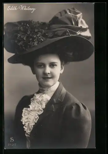 AK Schauspielerin Edith Whitney mit Hut