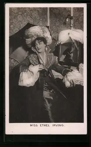 AK Schauspieler Ethel Irving im Kostüm