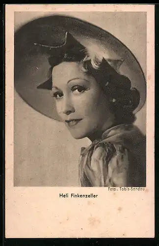 AK Schauspielerin Heli Finkenzeller mit Hut