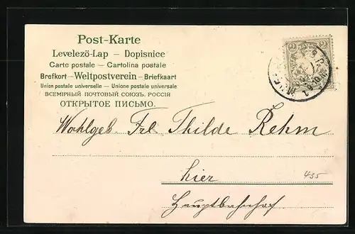 AK Jahreszahl 1905 aus Vergissmeinnicht