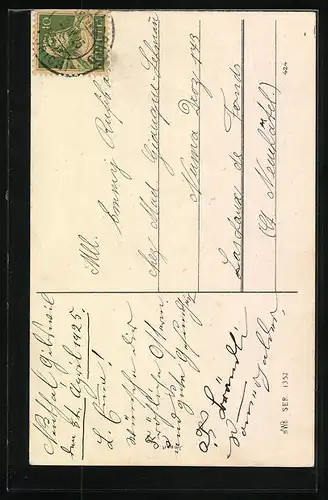 AK Osterhase beschenkt kleines Kind