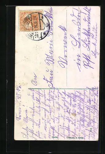 AK Zwerg mit Uhr zu Mitternacht