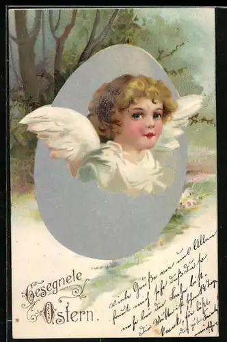 AK Osterengel mit Osterei
