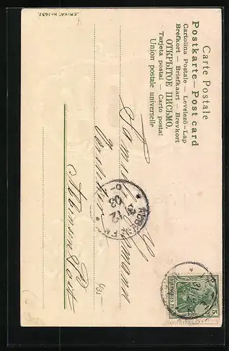 AK Jahreszahl 1904 mit Kleeblatt-Amulett
