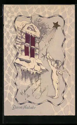 AK Weihnachtsengel mit Taube