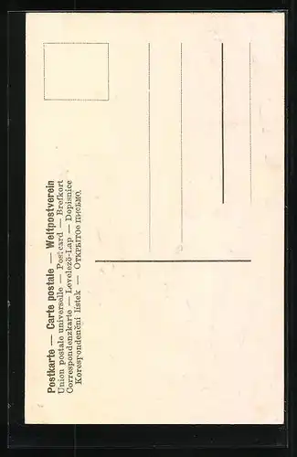 AK Kinder marschieren mit Osterhase und Osterkorb durch den Wald