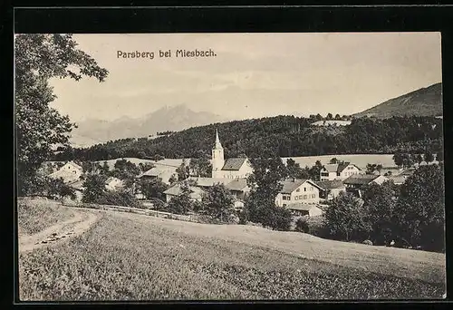 AK Parsberg b. Miesbach, Ortsansicht mit Kirche