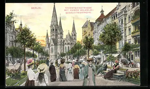 AK Berlin-Charlottenburg, Tauentzienstrasse mit Kaiser Wilhelm-Gedächtniskirche