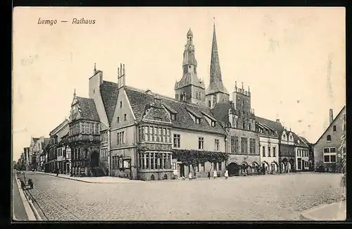 AK Lemgo, Strassenpartie mit Rathaus
