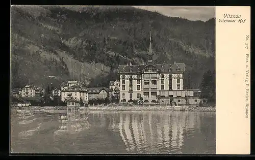 AK Vitznau, Ortspartie mit Vitznauer Hof