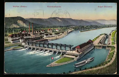 AK Augst, Rheinkraftwerk und Wyhlen (Baden)