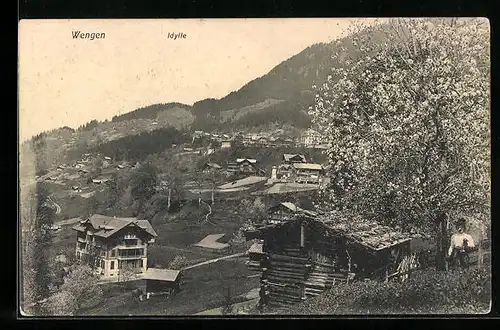 AK Wengen, Totalansicht der Ortschaft