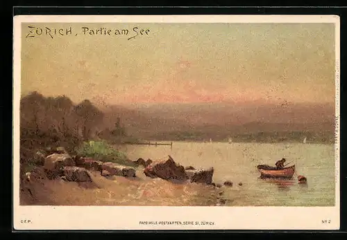 Künstler-AK Zürich, Partie am See