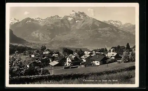 AK Chésières, la Dent du Midi, Ortsansicht