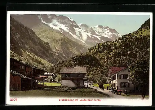 AK Stechelberg /Lauterbrunnental, Ortspartie mit Gebäuden