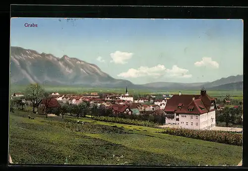 AK Grabs, Ortsansicht aus der Vogelschau