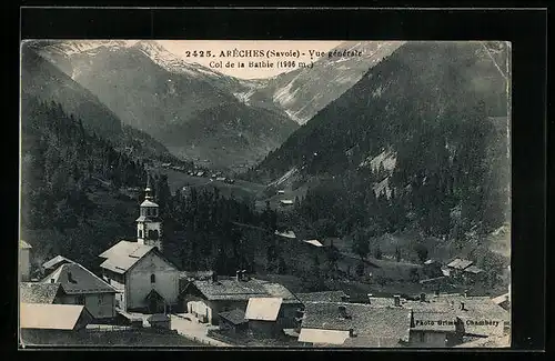 AK Arêches, Vue générale, Col de la Bathie