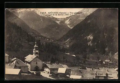 AK Arêches, Vue générale, Col de la Bathie