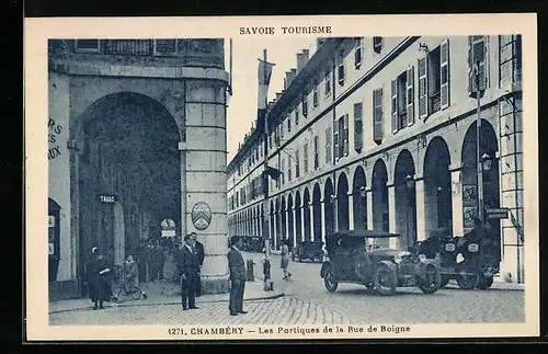 AK Chambéry, Les Portiques de la Rue de Boigne