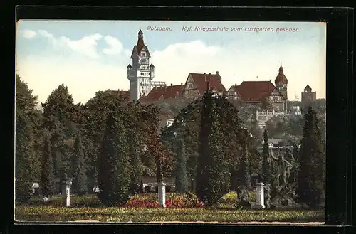 AK Potsdam, Kgl. Kriegsschule vom Lustgarten aus gesehen