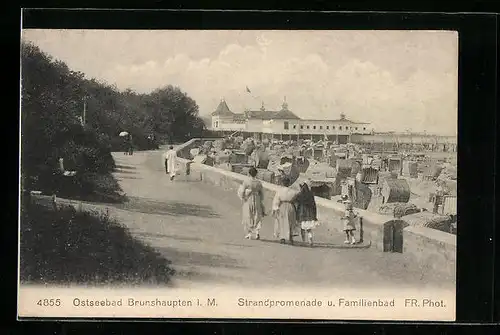 AK Brunshaupten i. M., Strandpromenade und Familienbad