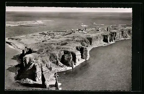 AK Helgoland, Westküste aus der Luft gesehen