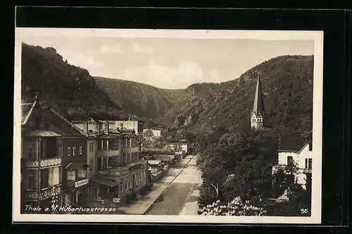 AK Thale a. H., Hubertusstrasse mit Konditorei