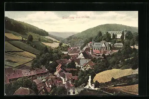 AK Stolberg a. H., Panoramablick von Süden aus gesehen