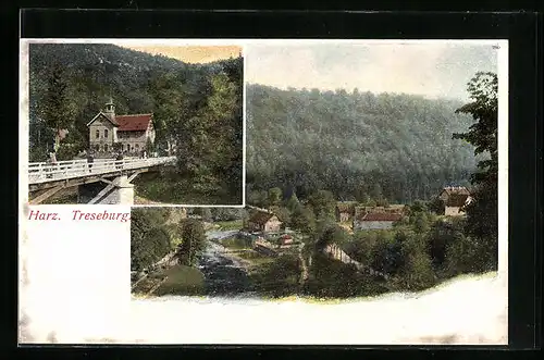 AK Treseburg / Harz, Hotel Weisser Hirsch, Gesamtansicht