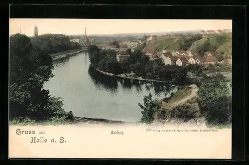 AK Halle a. S., Blick auf Cröllwitz