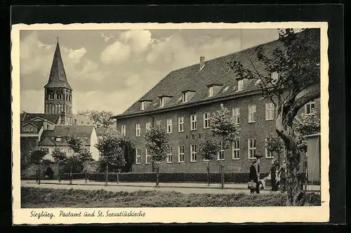 AK Siegburg, Postamt und St. Servatiuskirche