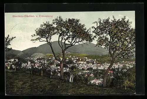 AK Baden-Baden, Panoramablick vom Friesenberg aus