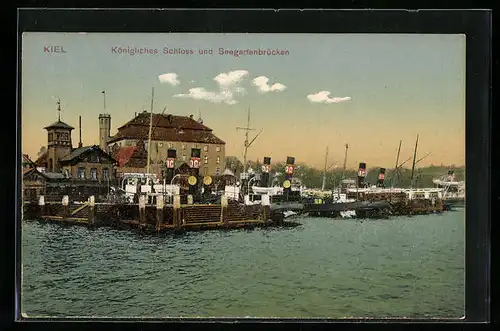 AK Kiel, Königliches Schloss und Seegartenbrücken